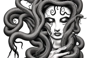 Medusa statue. With snake hair. tattoo idea