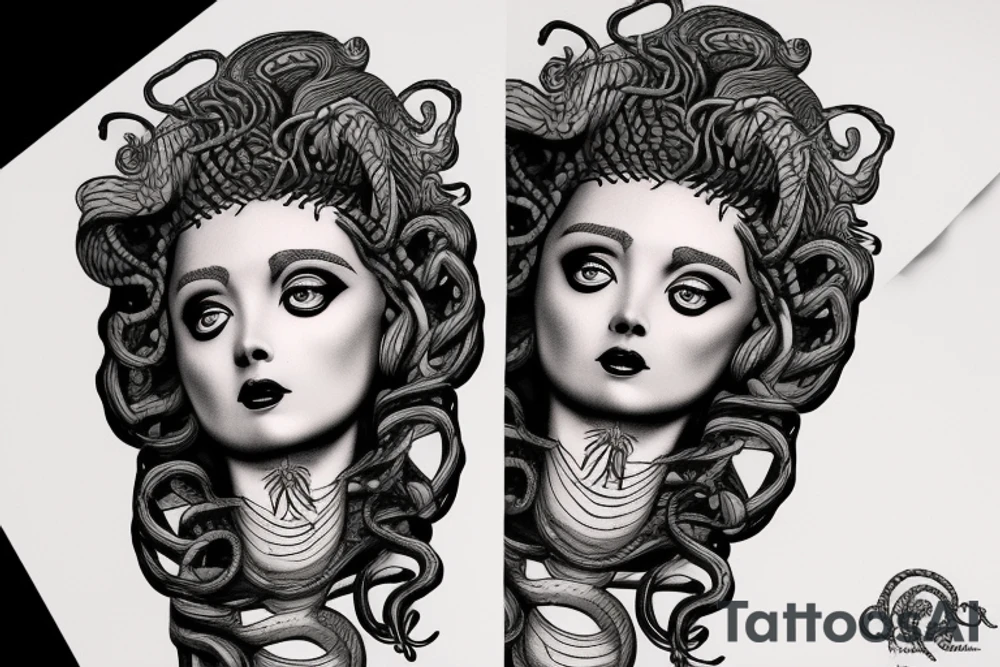 Medusa statue. With snake hair. tattoo idea