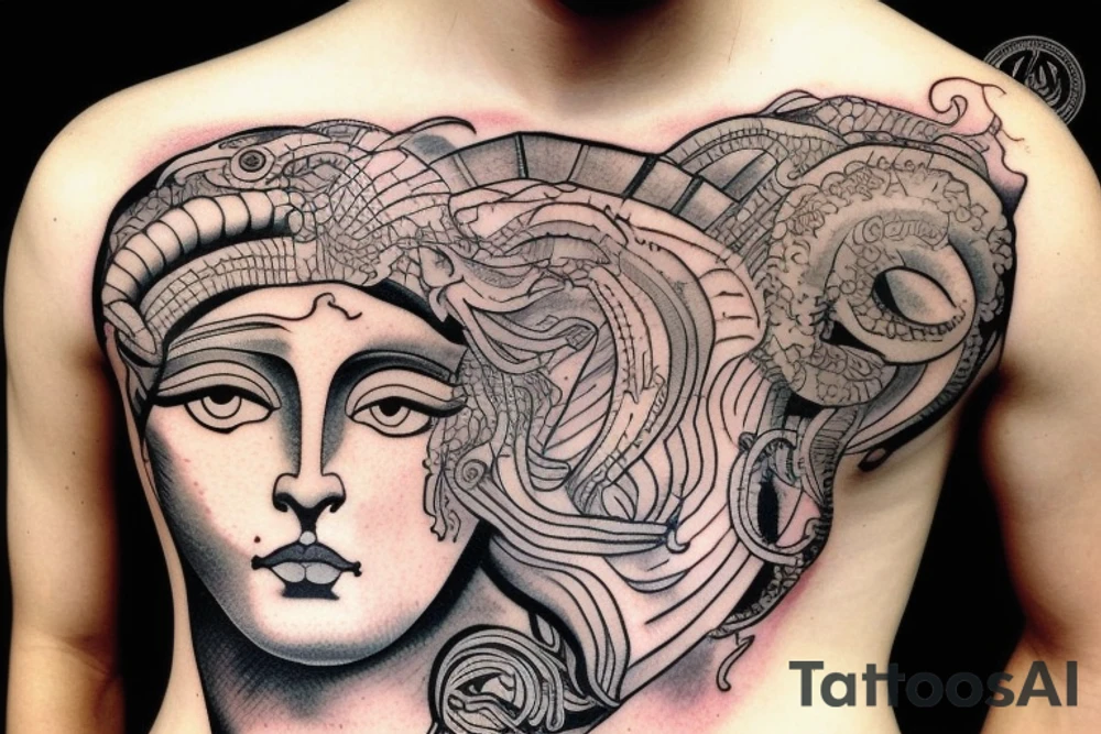 Gorgone Medusa like venus de milo. tattoo idea