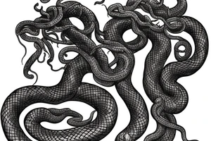 Medusa gorgone with hair replace by snakes tattoo idea