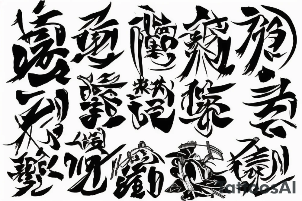 a simple little tattoo in Japanese style on the theme "a samurai has no goal, there is only a way" tattoo idea