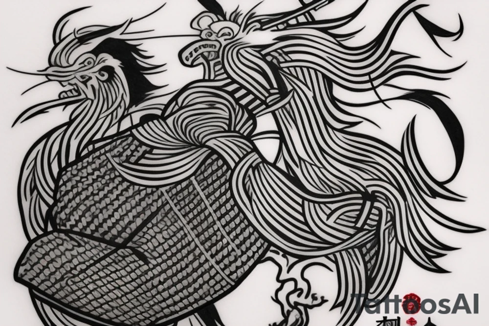 a simple little tattoo in Japanese style on the theme "a samurai has no goal, there is only a way" tattoo idea