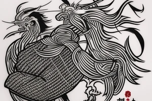 a simple little tattoo in Japanese style on the theme "a samurai has no goal, there is only a way" tattoo idea