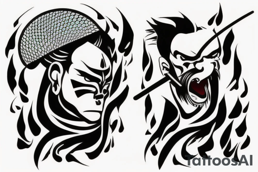a simple little tattoo in Japanese style on the theme "a samurai has no goal, there is only a way" tattoo idea