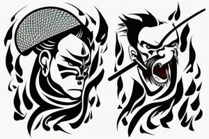 a simple little tattoo in Japanese style on the theme "a samurai has no goal, there is only a way" tattoo idea