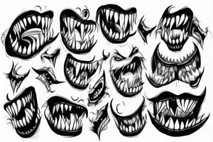 monster with big teeth tattoo idea