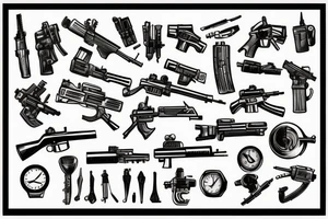 automatic weapon tattoo idea