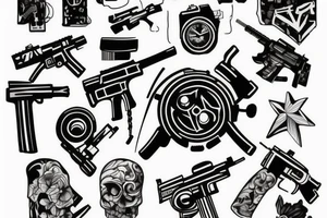 automatic weapon tattoo idea