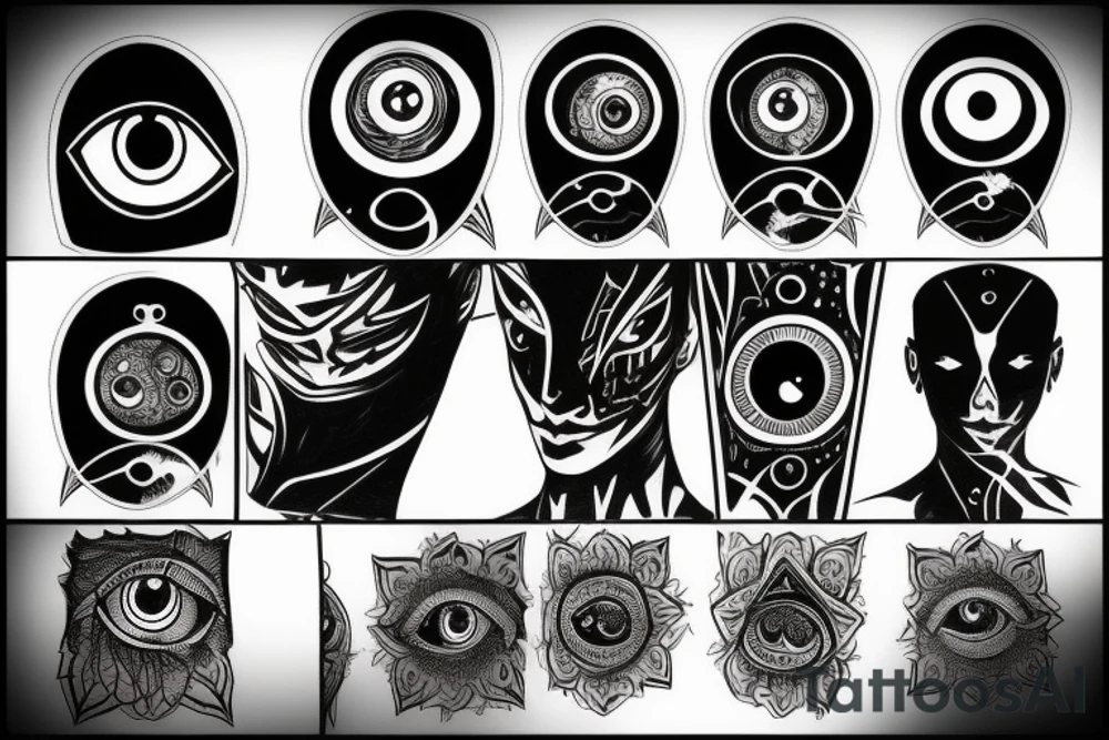 Cyberpunk all seeing eye tattoo idea