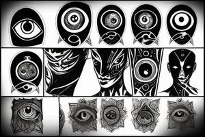 Cyberpunk all seeing eye tattoo idea