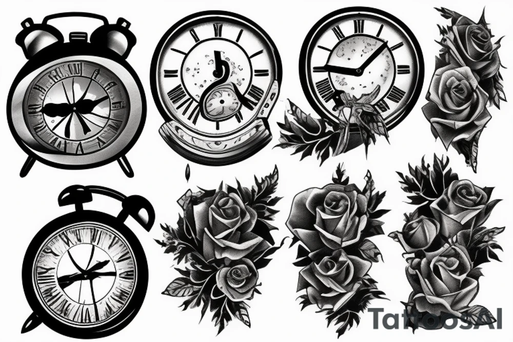 Clock melting tattoo idea