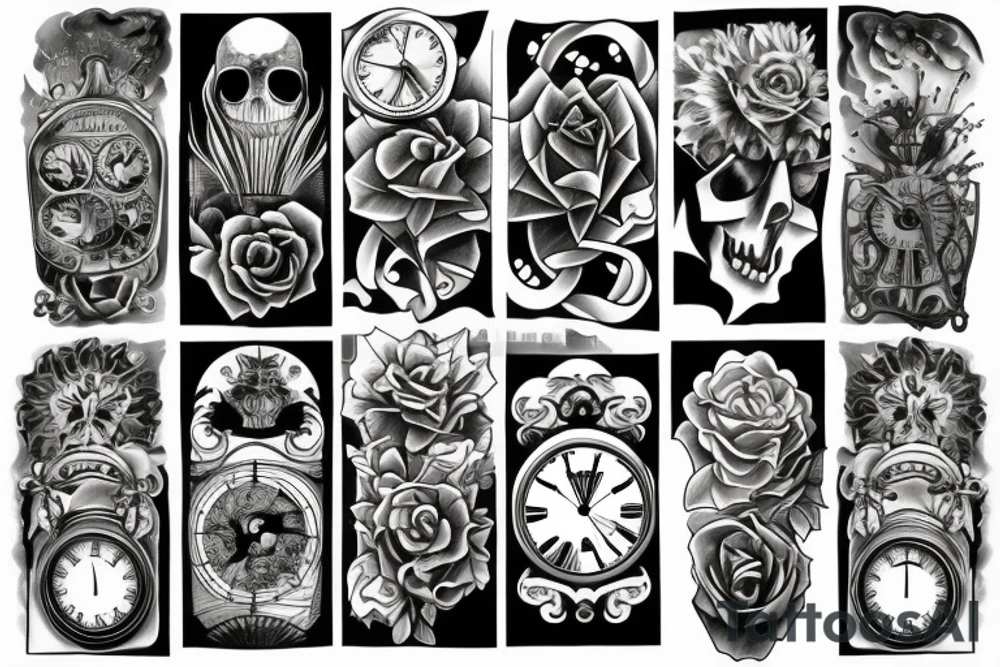 Clock melting tattoo idea