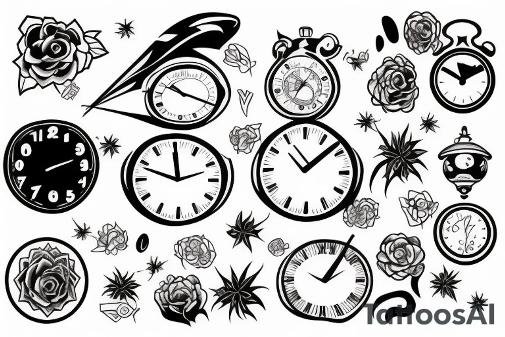 Clock melting tattoo idea