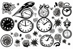 Clock melting tattoo idea