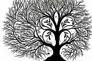 Tree of life with roots. The roots turn in to pages of a Bible facing downward tattoo idea