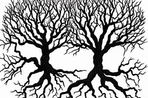 Oak Tree with roots. The roots turn in to pages of a Bible facing downward tattoo idea