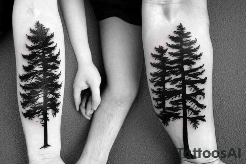 Pine Tree with roots. The roots turn in to pages of a Bible tattoo idea
