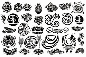 Abundance symbol with the letters DPS underneath tattoo idea