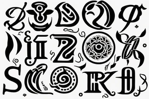 Abundance symbol with the letters DPS underneath tattoo idea