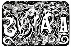 Abundance symbol with the letters DPS underneath tattoo idea