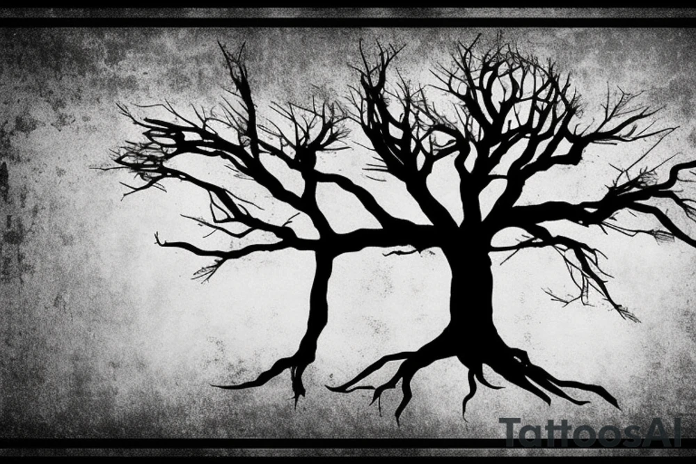 Pine Tree with roots with American flag in the background tattoo idea Pine Tree with roots with American flag in the background tattoo idea