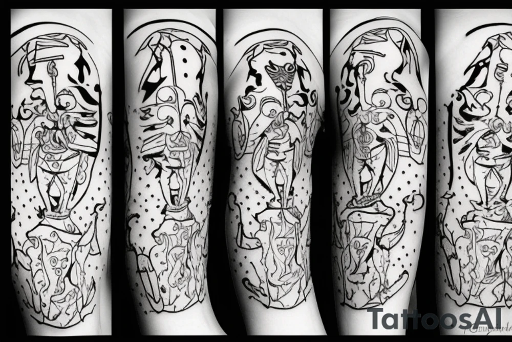 Medieval court jester dancing tattoo idea