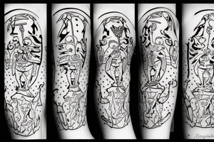 Medieval court jester dancing tattoo idea