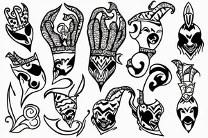 Full body court jester tattoo idea