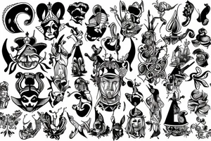 Full body court jester tattoo idea