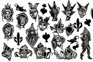 Gothic court jester tattoo idea