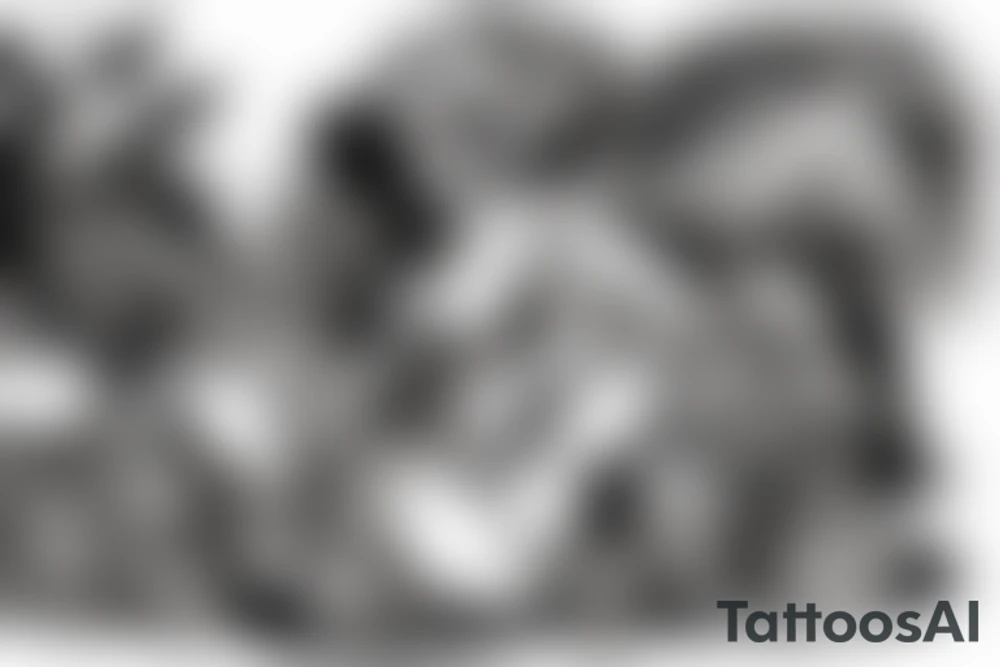 Lilith sitting on a pile of skulls tattoo idea