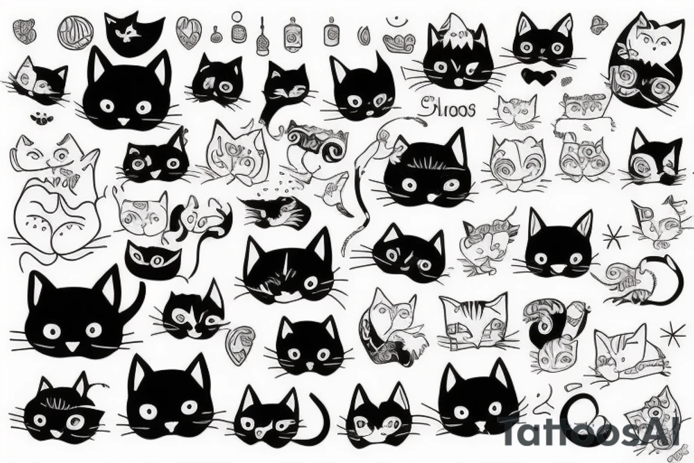 cat cute tattoo idea