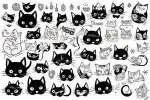 cat cute tattoo idea