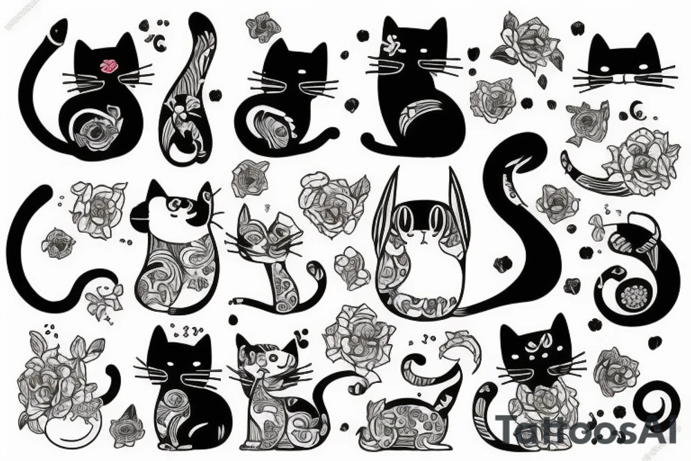 cat cute tattoo idea