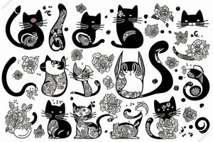 cat cute tattoo idea