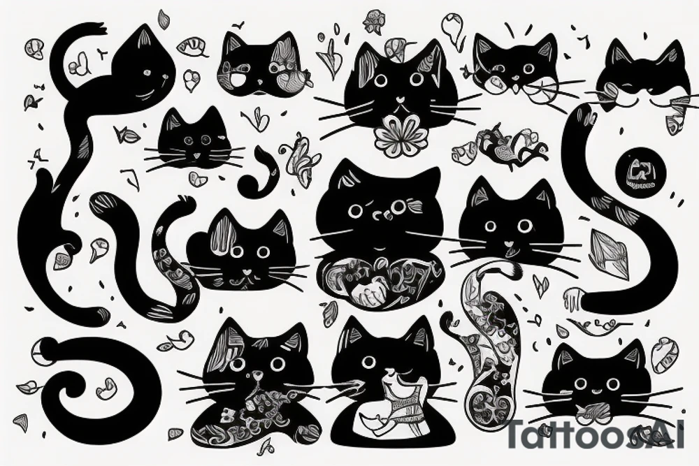 cat cute tattoo idea