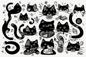 cat cute tattoo idea