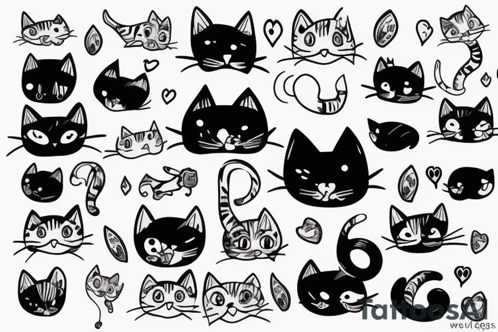 cat cute tattoo idea