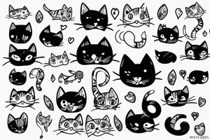 cat cute tattoo idea