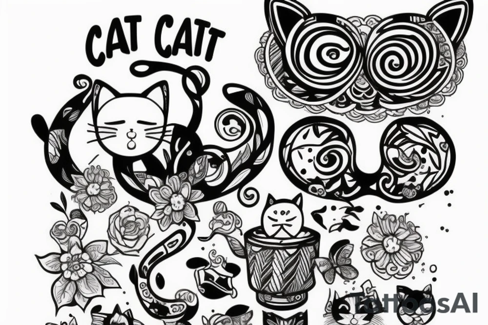 cat cute tattoo idea