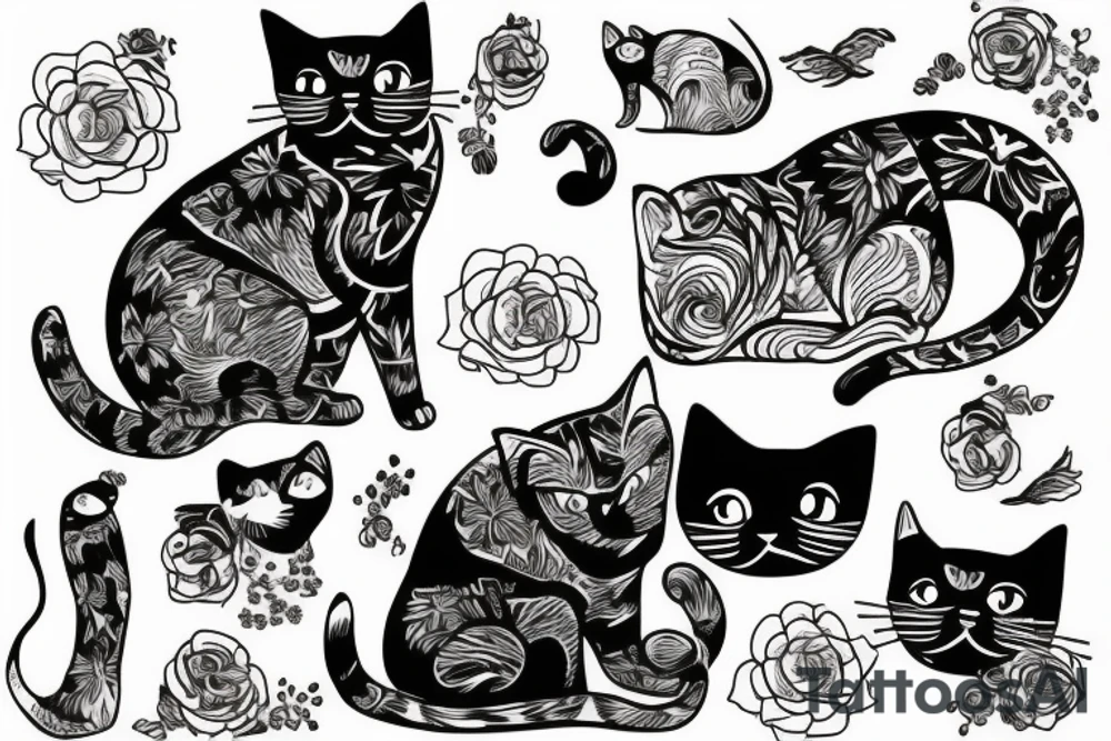 cat cute tattoo idea