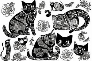 cat cute tattoo idea
