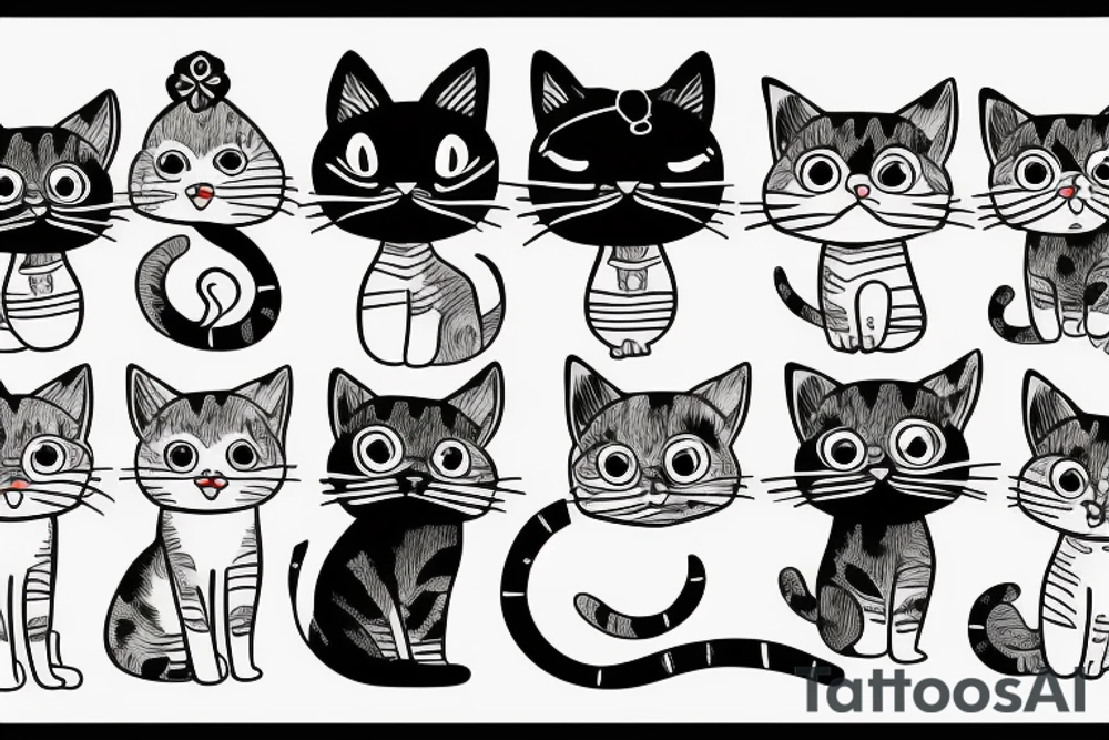 cat cute tattoo idea
