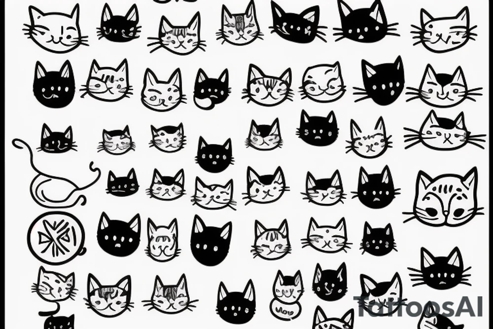 cat cute tattoo idea