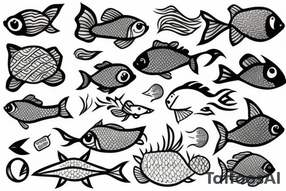 kawaii fish tattoo idea