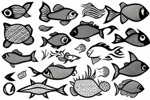 kawaii fish tattoo idea