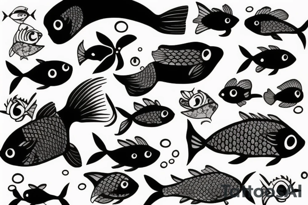 kawaii fish tattoo idea