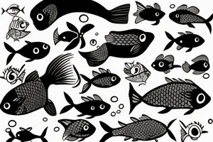 kawaii fish tattoo idea