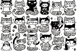kawaii cat tattoo idea