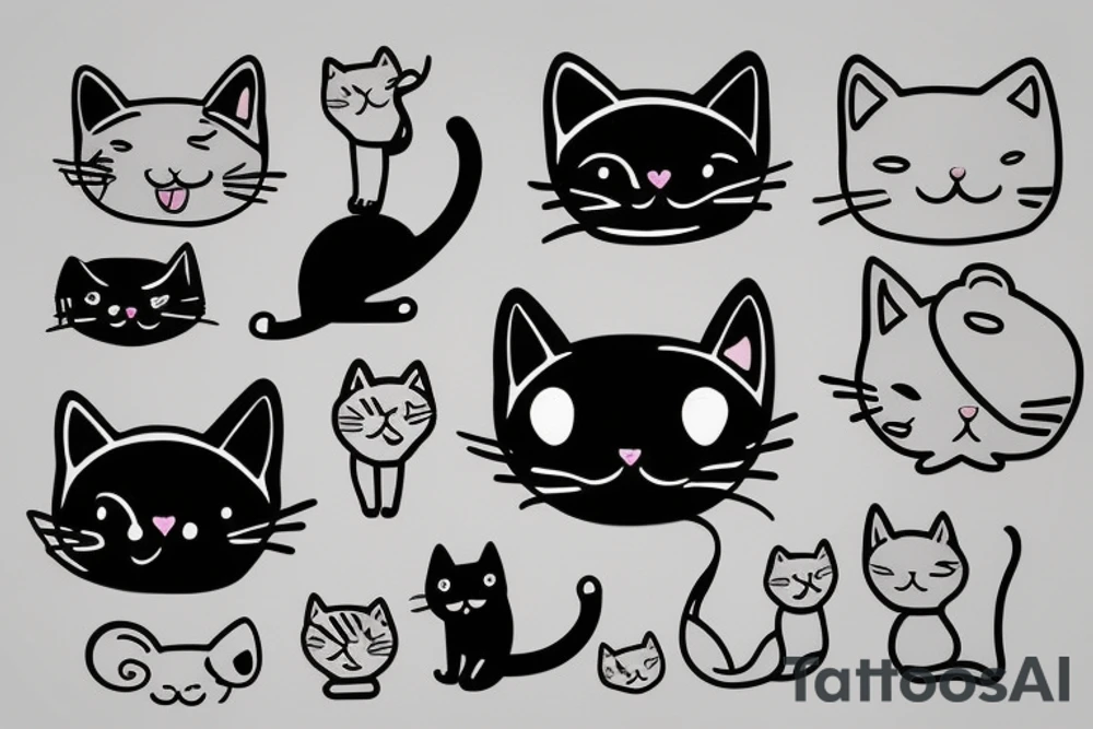 kawaii cat tattoo idea